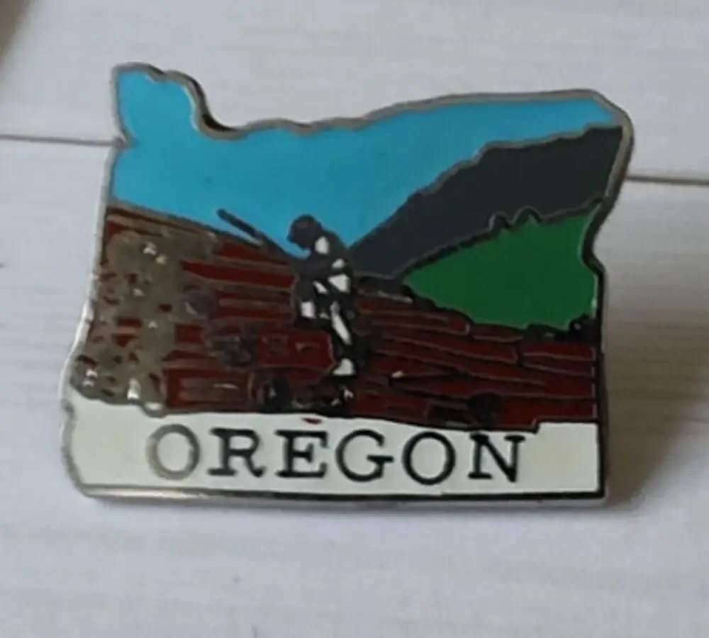 Oregon State Shaped Pin Souvenir Travel Hat Lapel Collectible